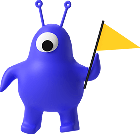 One eye blue alien icon