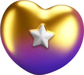 Golden and Purple Heart