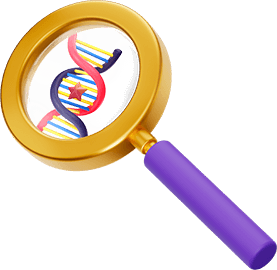 Magnifying Glass Showing DNA